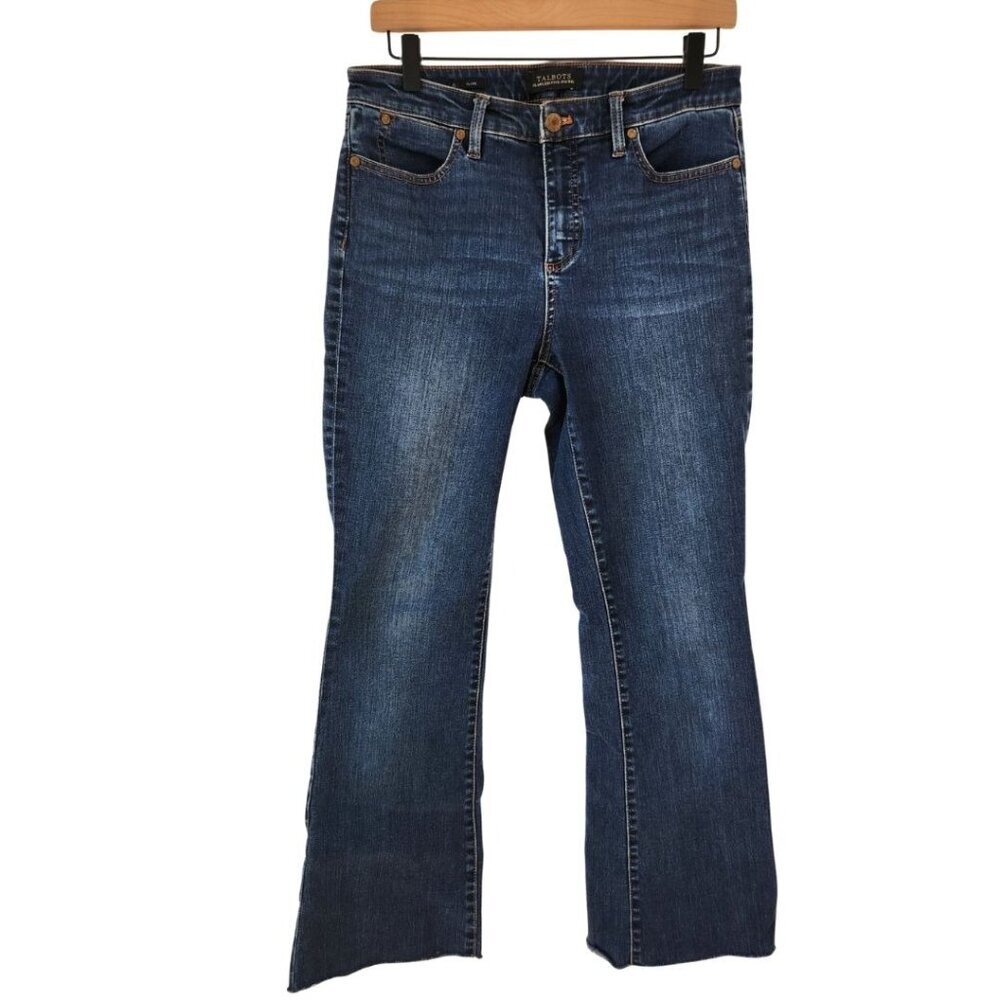 Talbots Flawless Five Pocket Jeans Medium Wash Denim Cut-Off Flare Women's 6